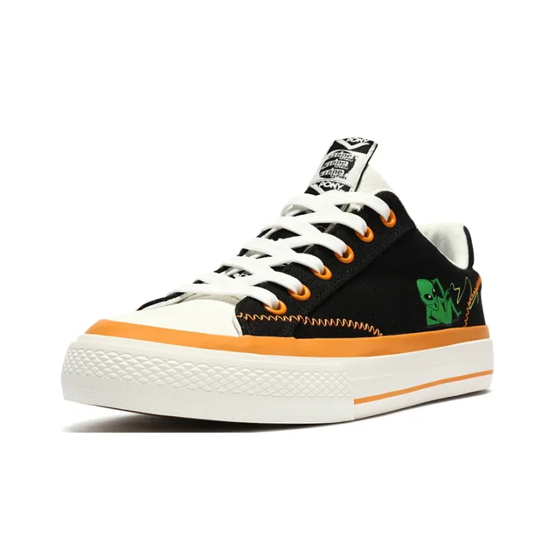 PONY Winner Low Top Skateboard Shoes Unisex Black White-1