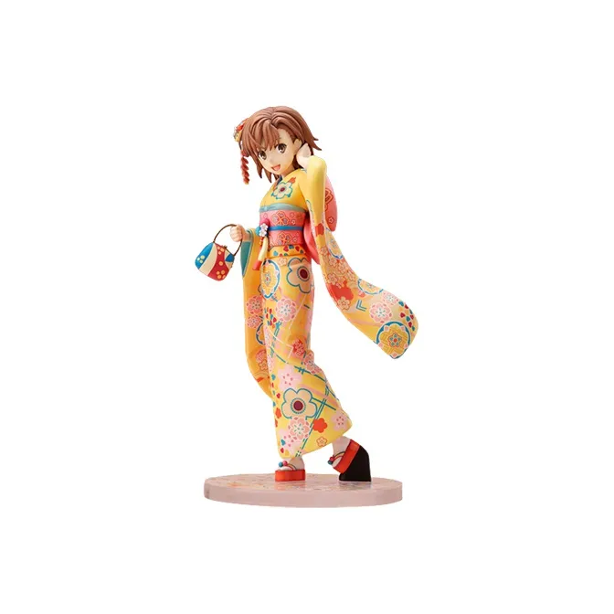 F NEX Mikoto Misaka A Certain Scientific Railgun T Long Sleeved Kimono Scale Figures 24cm-0