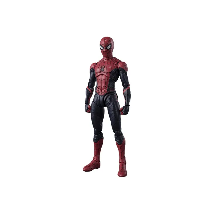 BANDAI Spider Man S.h.f Marvel Hero Expedition Upgraded Battle Armor Black Red Battle Armor Scale Figures-1