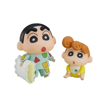 GSC Crayon Shin Chan, Shinnosuke Nohara Pajamas Ver. & Sunflower, With Base Chibi Figures 8cm