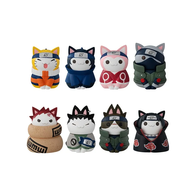 MegaHouse Naruto Character Naruto The Joyful Fire Shadow Cat Of The Leaf Village 8 Piece Set Scale Figures-0