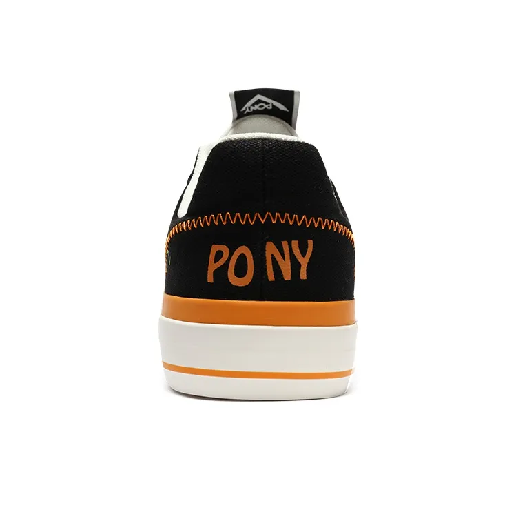 PONY Winner Low Top Skateboard Shoes Unisex Black White-2