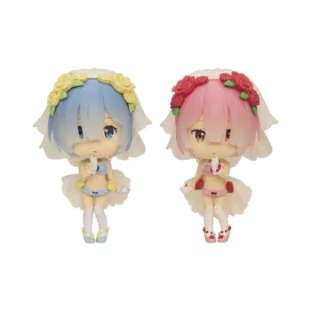 BANPRESTO Rem Life In A Different World From Scratch Q Version Ram & Rem Jingpin 6cm Scale Figures