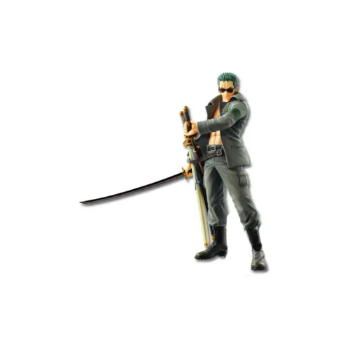BANPRESTO Roronoa Zoro Glass Factory Ichiban Kuji One Piece Military Style Final Prize Zoro Scale Figures 20cm
