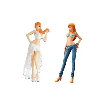 BANPRESTO Nami Glass Factory One Piece Grandista Lady Gros & Lady Edge White Dress Bonus Gift Scale Figures