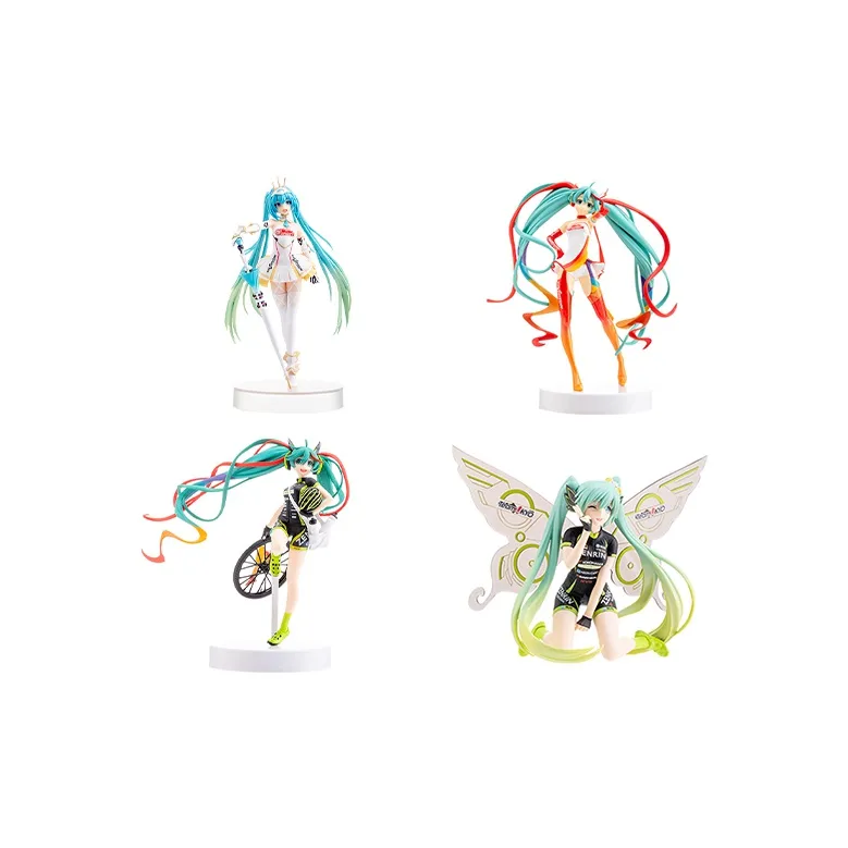 BANPRESTO Hatsune Miku Glass Factory Racing Miku 2015 2017 4 Pack Set Bonus Gift Scale Figures-0