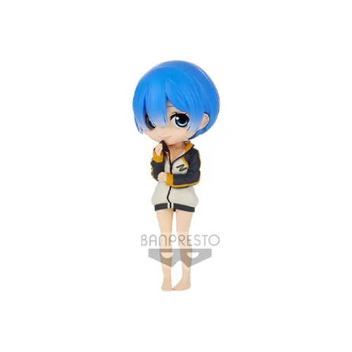 BANPRESTO Rem Glasses Factory Q Posket Re:Zero-Starting Life In Another World Rem Casual Outfit Figure Bonus Gifts