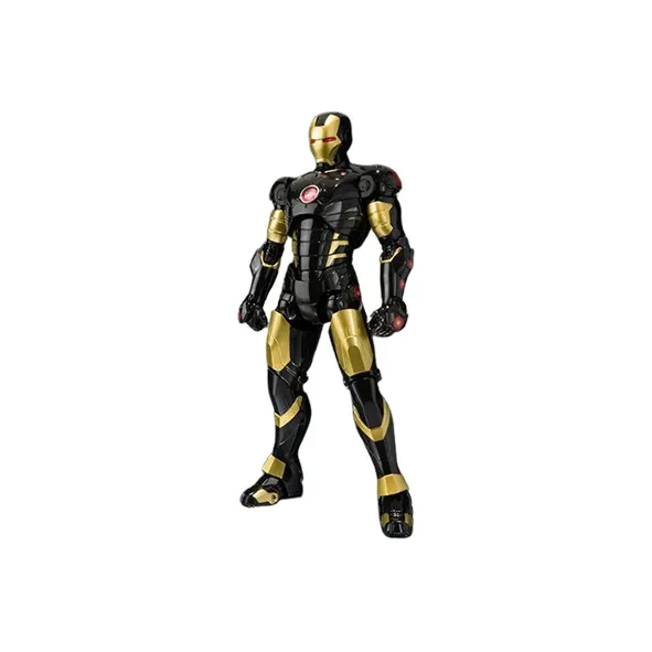BANDAI Iron Man Bandai S.H.Figures Marvel Age Of Heroes Exhibition Black Gold 15.5cm Scale Figures-0