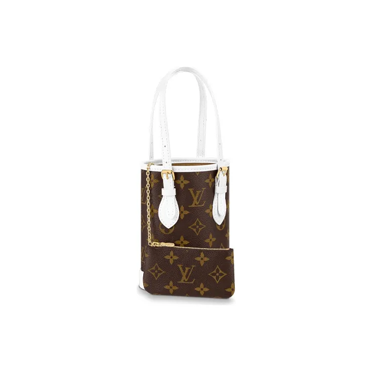 LOUIS VUITTON Nano Bucket White/Brown-4