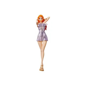 BANPRESTO Nami Glass Factory Sparkling Charm One Piece Violet Metallic Ver. Special Ver. Bonus Gifts 25cm