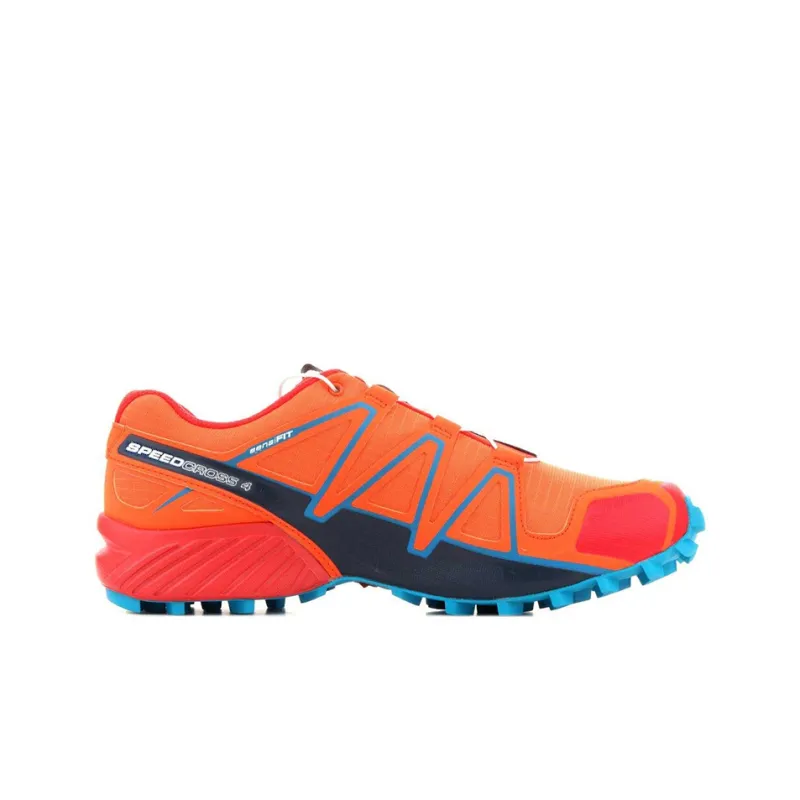 SALOMON Speedcross 4 Hiking / Trekking Shoes Men Low Top Orange/Blue-1