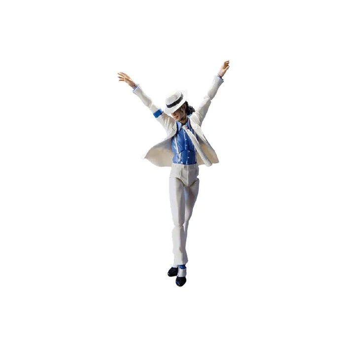 BANDAI SHF Michael Jackson 'Crime Master' 'Moonwalk' Action Figure 14cm With Base Scale Figures-0