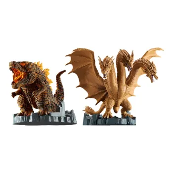BANPRESTO Godzilla Glass Factory 2019 King Of Monsters+King Ghidorah Set Bonus Gift Scale Figures