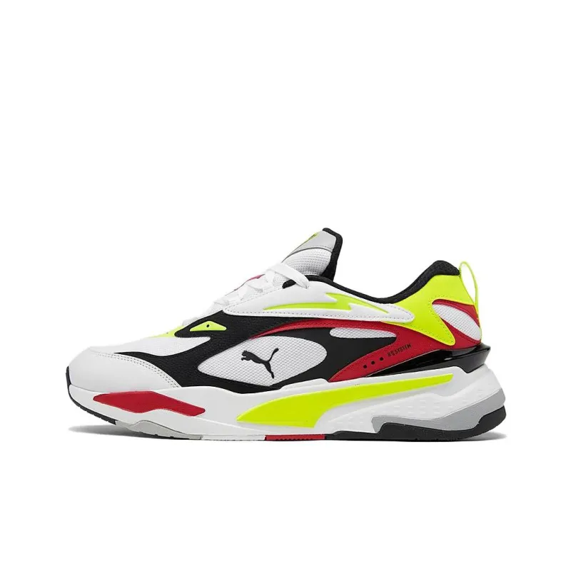 PUMA RS Fast Shock Absorbers Slip Resistant, Abrasion Resistant, Breathable Low Top Casual Shoes Men's White Yellow Red-0