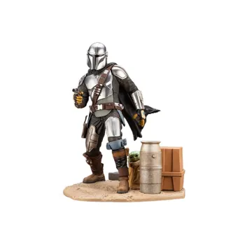 CRAFTSMANSHIP KOTOBUKIYA Artfx Star Wars The Mandalorian And The Child Statue Figure Silver
