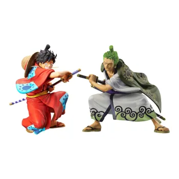 BANPRESTO Monkey D. Luffy One Piece Wa No Kuni King Of Artistry Luffy Zoro Scale Figures
