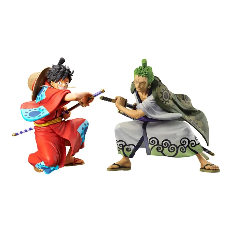 BANPRESTO Monkey D. Luffy One Piece Wa No Kuni King Of Artistry Luffy Zoro Scale Figures-0