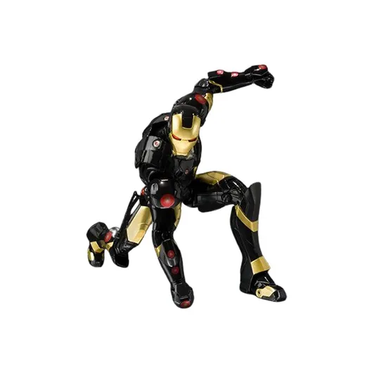 BANDAI Iron Man Bandai S.H.Figures Marvel Age Of Heroes Exhibition Black Gold 15.5cm Scale Figures-2