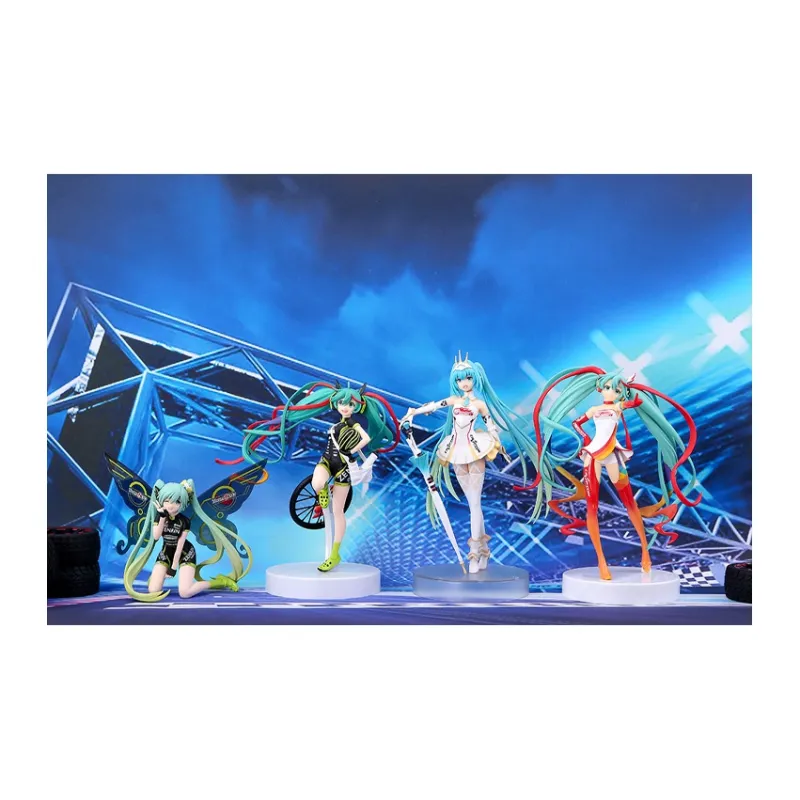 BANPRESTO Hatsune Miku Glass Factory Racing Miku 2015 2017 4 Pack Set Bonus Gift Scale Figures-7