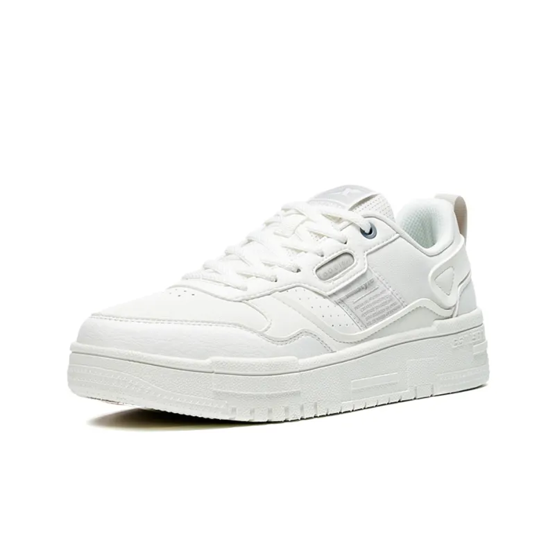 XTEP Clover White Slip Resistant, Abrasion Resistant, Breathable Low Top Skateboard Shoes Women's Sail White-1