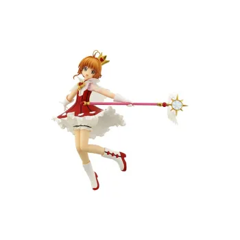 FURYU Sakura Kinomoto Cardcaptor Sakura, Transparent Card Edition, Sakura, Includes Base, 19cm Bonus Gifts