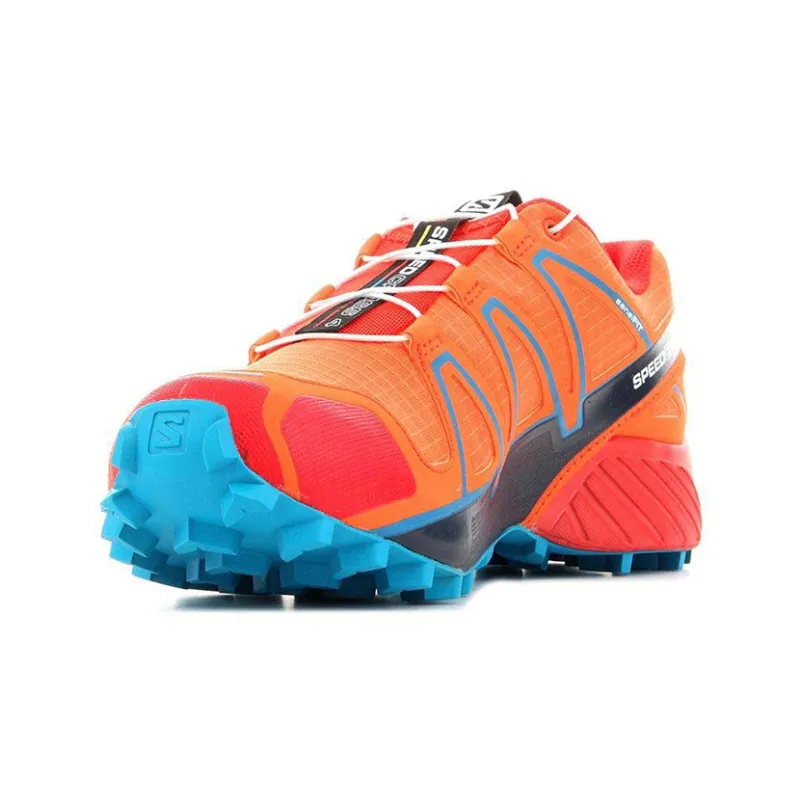 SALOMON Speedcross 4 Hiking / Trekking Shoes Men Low Top Orange/Blue-2