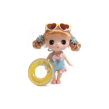 Ddung Winter Camellia Summer Blue Polka Dot Swimsuit Dazed Doll Beach Changing Doll 18cm Ball Jointed Dolls