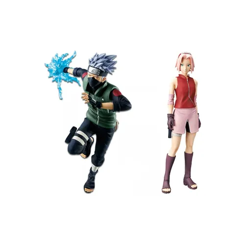 BANPRESTO Kakashi Hatake Glasses Factory Naruto: The Wind Ninja & Sakura Haruno Bonus Gifts Scale Figures