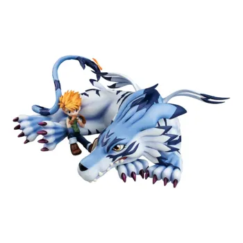 MegaHouse Metal Garurumon, Digimon Anime Characters Gem Digimon Scale Figures