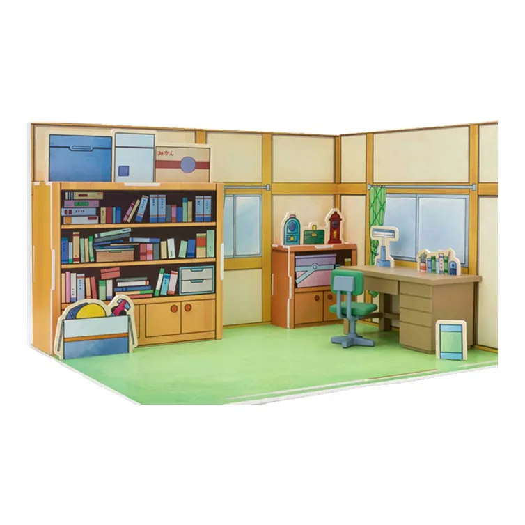 BANDAI Doraemon Figure Print Bandai Zero Doraemon+Nobita/Time Machine/House Scenario Scale Figures-3