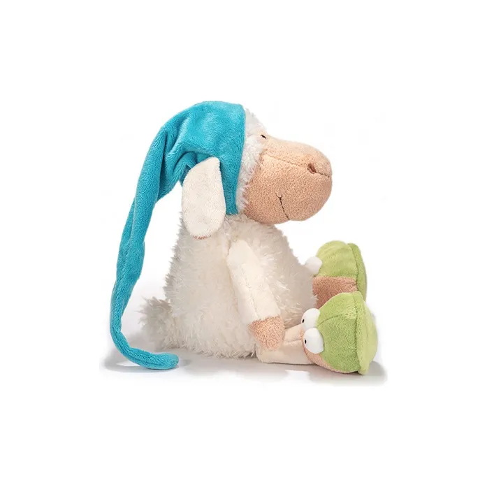 NICI Meow Sheep Collection Jolly Mah Sleep Cap, Healing/Companionship, White Dolls Plush Doll 25cm/35cm Height-3