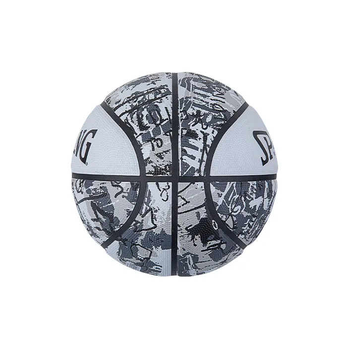 SPALDING Graffiti Rubber Basketball Gray White Size 7 Training Unisex-3