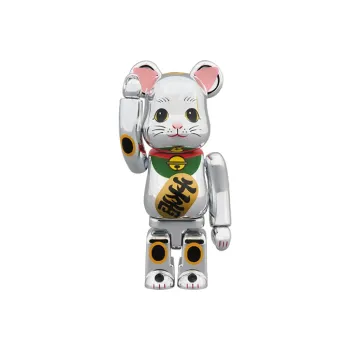 BE@RBRICK Maneki Neko Silver Plating Silver