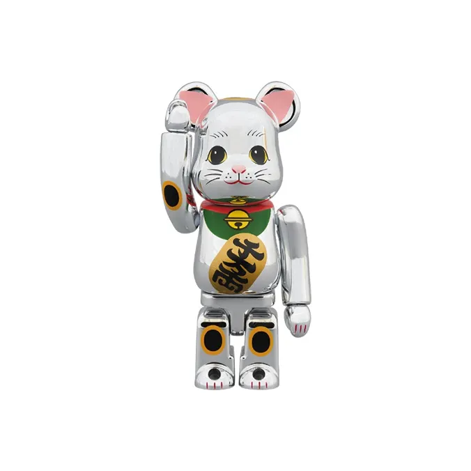 Bearbrick Maneki Neko Silver Plating Silver-0