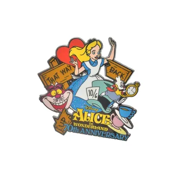 Disney March Hare Cheshire Cat Alice Alice's Adventures In Wonderland 70th Anniversary Badges