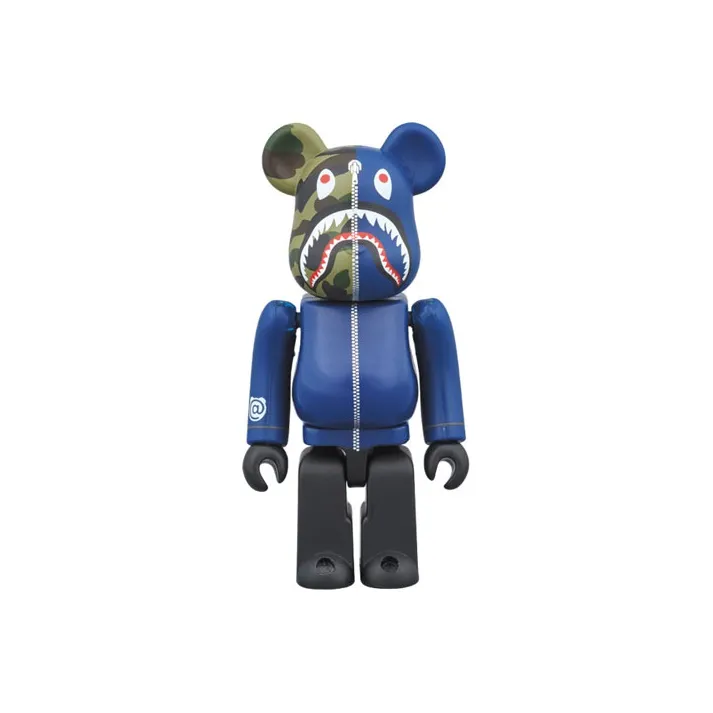 Bearbrick X Bape 1st Camo Shark Navy-1