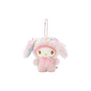 Sanrio My Melody Pink Bunny Ears Styling Dolls Plush Pendant 15cm High