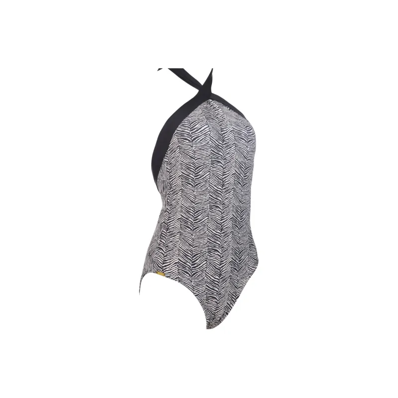 Selmark One Piece Swimsuits Women's Black White-2