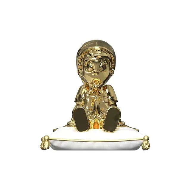 Mighty Jax Pinocchio Sitting Posture Gold Chrome Edition Trendy Figures 21.5cm-0