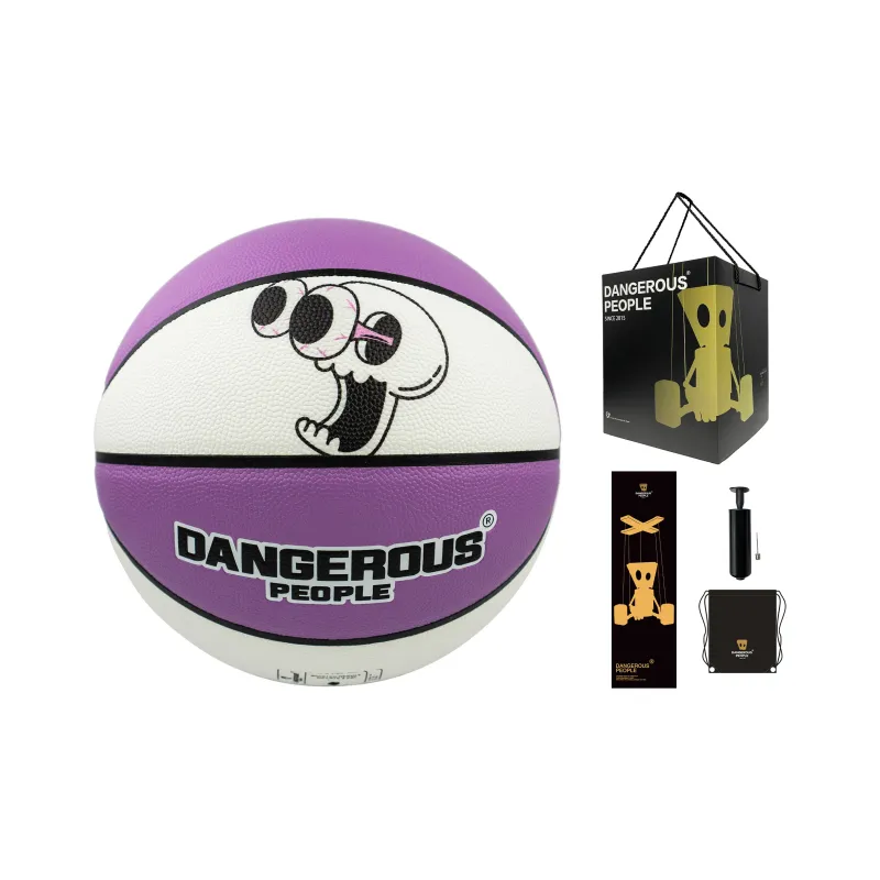 DANGEROUSPEOPLE Cartoon Series PU Basketball Purple White Size 7 Ball Training Unisex-10