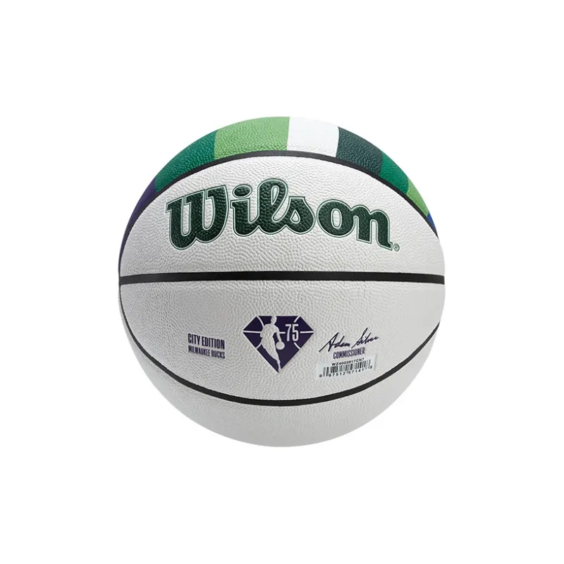 Wilson NBA Series PU Basketball White Green Size 7 Ball Training-2