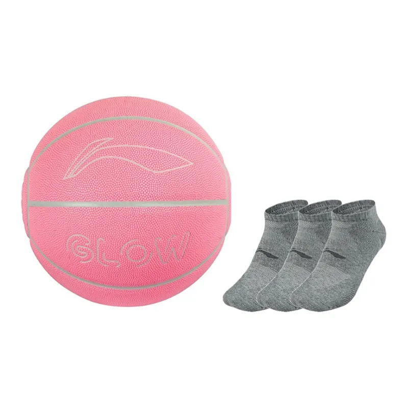 LiNing Badfive PU Basketball Pink Size 7 Glow In The Dark Unisex-19