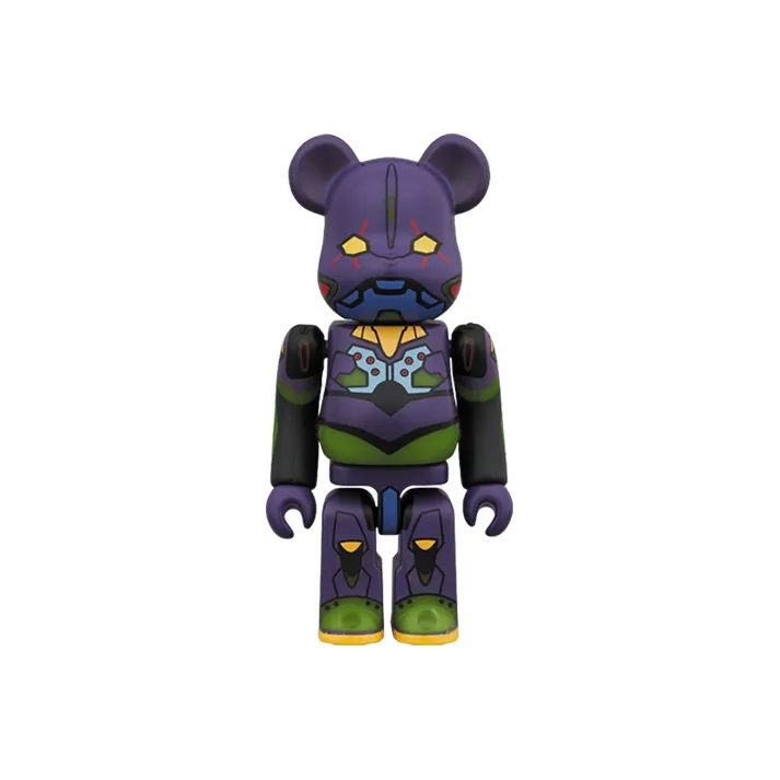 BE@RBRICK Movie Animation Evangelion 01 Nighttime Combat Glow in The Dark Version Hang Tag Box 100%-1