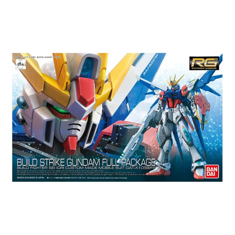 BANDAI RG 1/144 Gundam Build Fighters Try GAT X105B/FP Full Equipment Build Strike Gundam 13cm Hobby Model-2