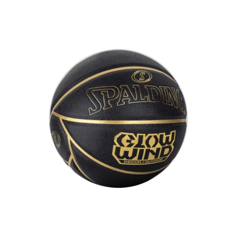 SPALDING Cyclone Series PU Basketball Black Gold Size 7 Ball Training Unisex-1
