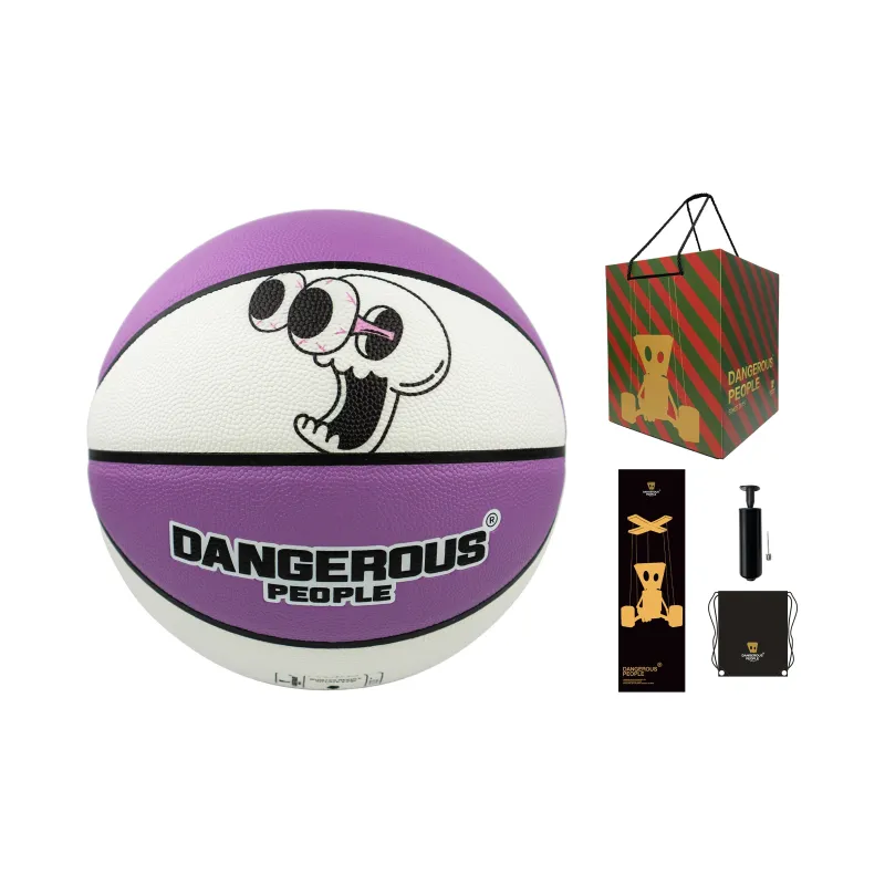 DANGEROUSPEOPLE Cartoon Series PU Basketball Purple White Size 7 Ball Training Unisex-9