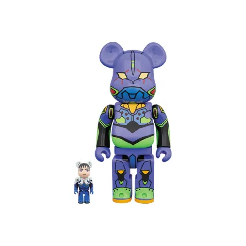 BE@RBRICK Neon Genesis Evangelion New Theatrical Edition  Q Shinji Ikari+Evangelion 01 Trendy Figures 100%400%