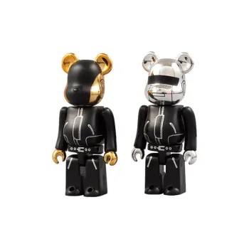 BE@RBRICK DAFT PUNK Stupid Punk Pyramid Battle 2 Pack Set Hang Tag Box 100%