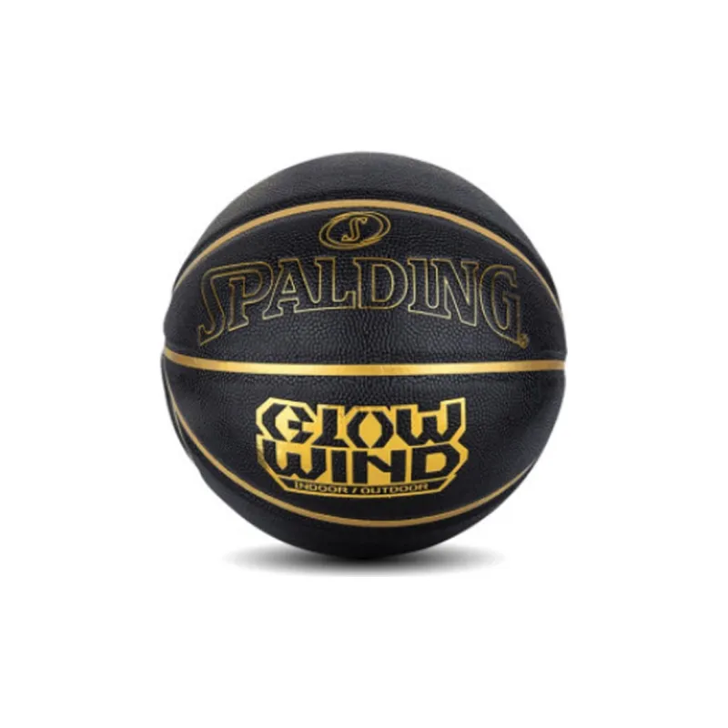 SPALDING Cyclone Series PU Basketball Black Gold Size 7 Ball Training Unisex-0
