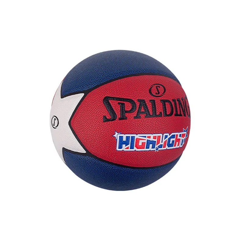 SPALDING HIGHLIGHT Series PU Basketball Red Blue White Size 7 Training Unisex-3